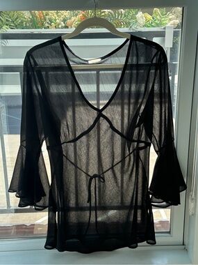 Zenobia sheer black top